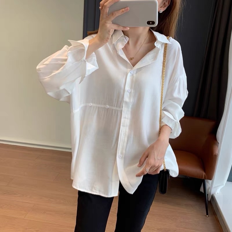 Áo sơ mi lụa lanh cao cấp cúc cài kiểu