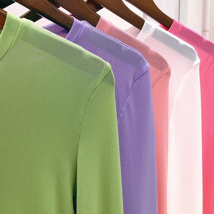 Áo Lưới Mỏng Màu Tím Vải Lụa Mát Thời Trang Mùa Hè Cho Nữ