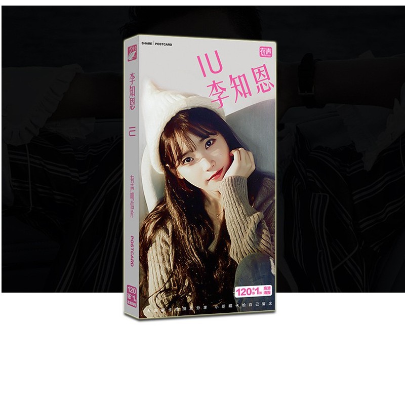 [Mã LIFEBOOK2 giảm 10% đơn 0Đ] Hộp ảnh Postcard IU Lee Ji Eun có lomo sticker in hình