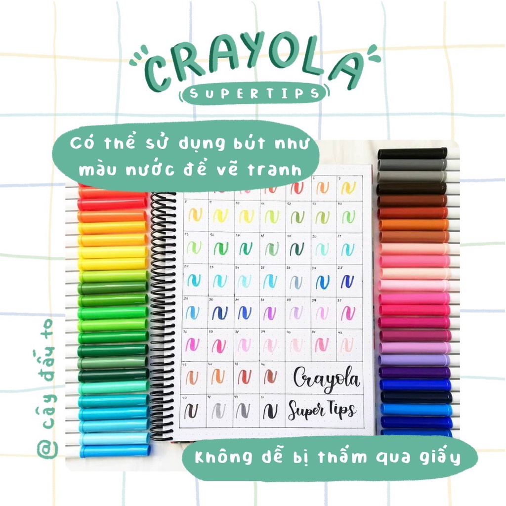 Bộ Bút Lông Nhiều Màu Crayola Super Tips Mỹ Cây Đầu To