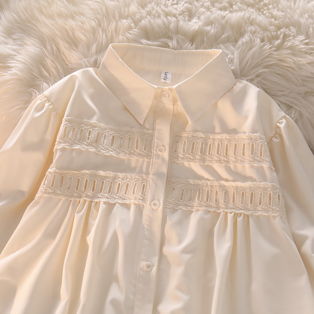 NUZIRO  Áo sơ mi  tay dài màu sắc đơn giản thanh lịch cho nữ