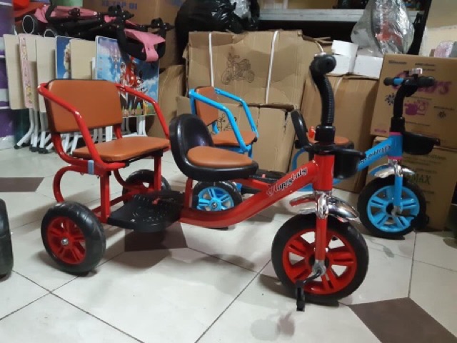 XE ĐẠP XÍCH LÔ 2 GHẾ CHO BÉ .