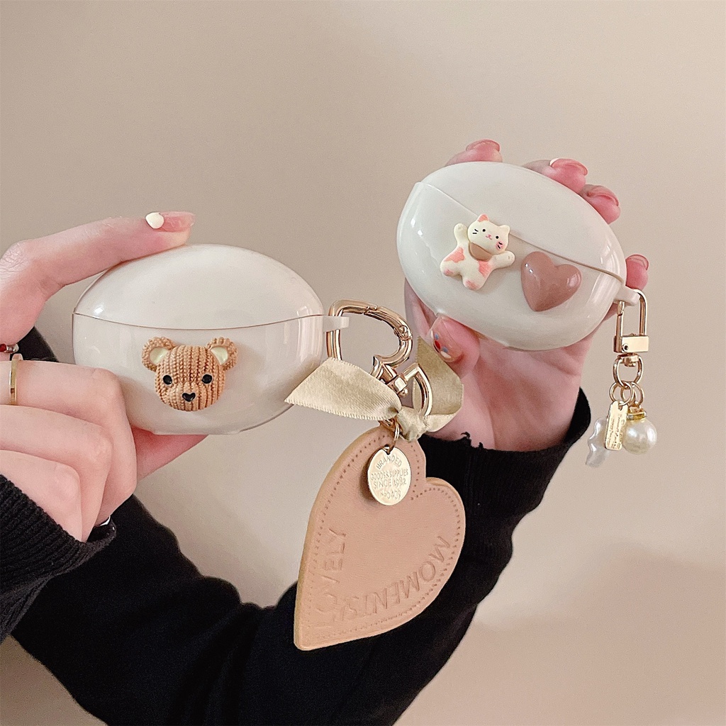 Vỏ Bảo Vệ Hộp Sạc Tai Nghe Bluetooth Không Dây Bằng TPU Mềm Hình Gấu/Hoa/Trái Tim/Trái Tim Dễ Thương Cho OPPO Enco Air2 Pro