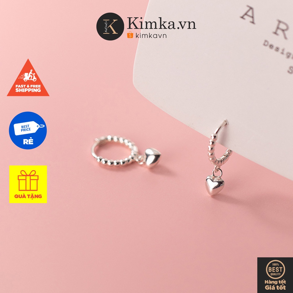 (071) Khuyên Tai Đính Đá Nhỏ Mặt Trái Tim Nữ Tính Trang Nhã  (1 chiếc)