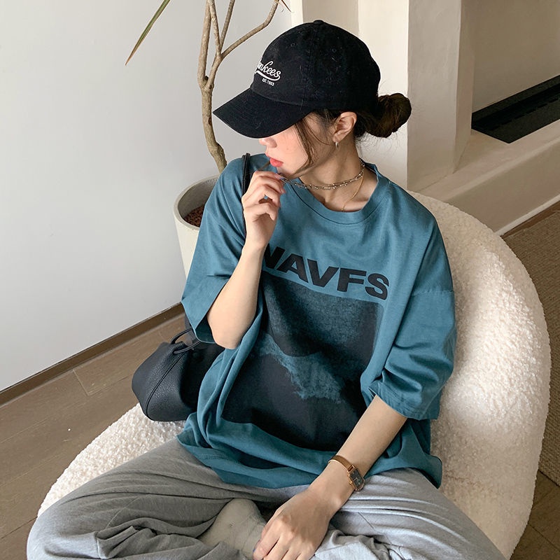 Áo thun ngắn tay form rộng phong cách Hàn Quốc dành cho nữ