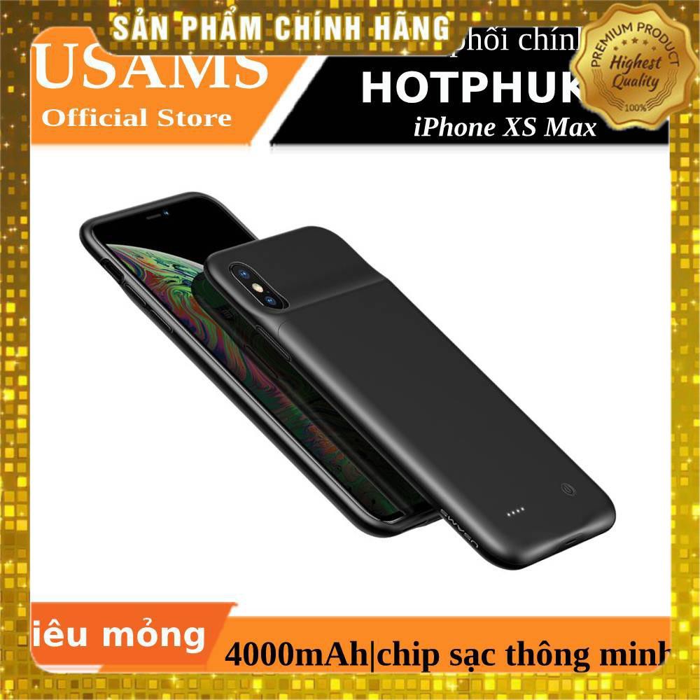 Ốp lưng siêu mỏng kiêm Pin sạc dự phòng 4000 mAh cho iPhone XS Max hiệu Usams - Hàng chính hãng
