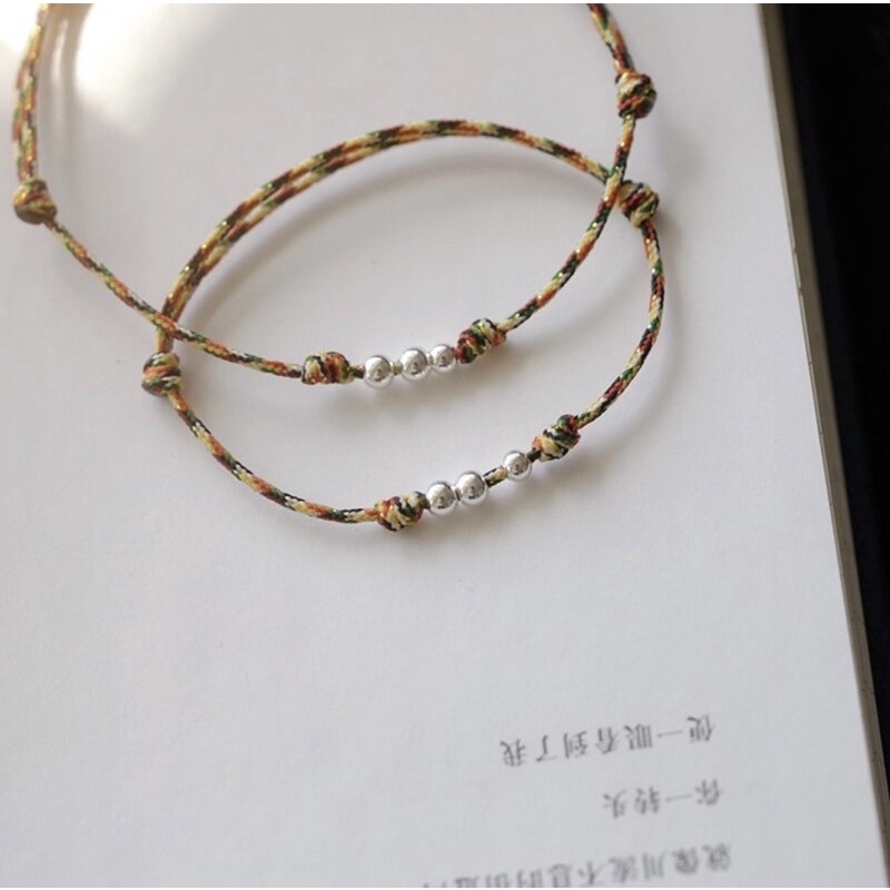 Vòng Tay Dây Ngũ Sắc Bạc 925 đổi vận, may mắn