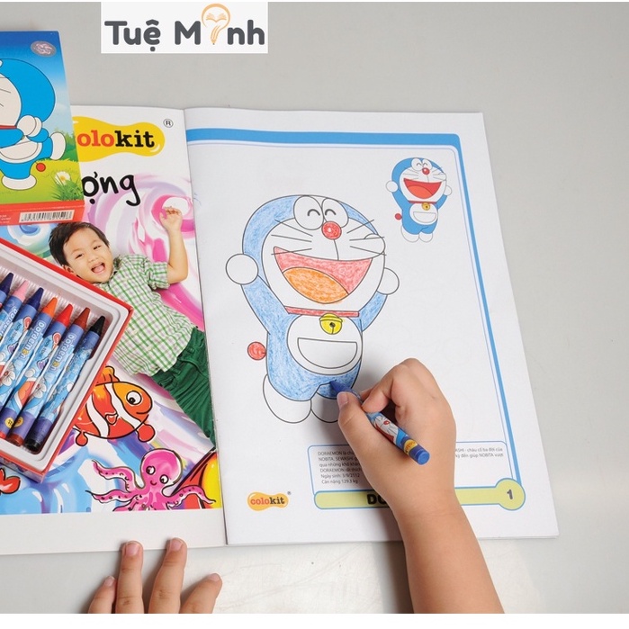 Bút Sáp tô màu bộ 16 màu Thiên Long Colokit Doraemon CR-C05/DO sáp vẽ màu mịn tươi sáng