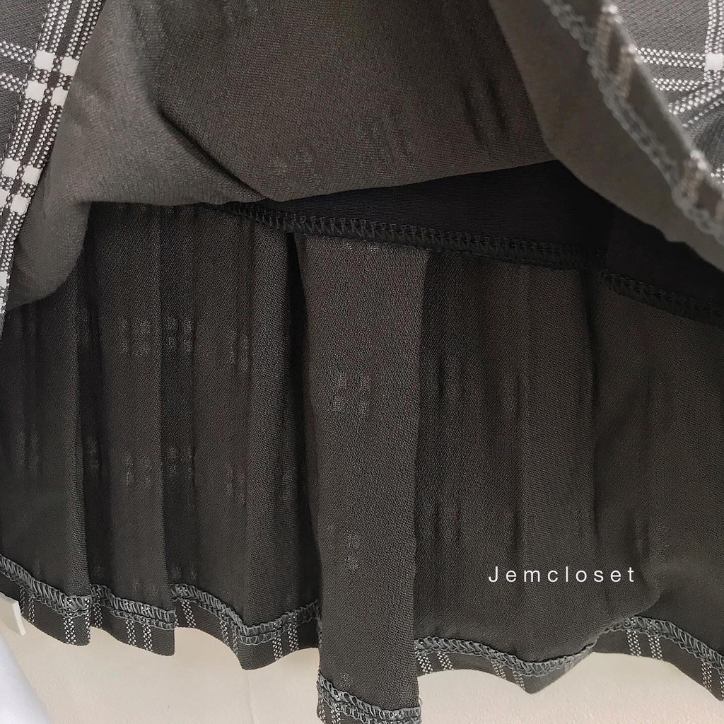 Chân Váy Ngắn JEM CLOSET Dáng Chữ A Mẫu Kẻ Caro Dễ Thương Style Trẻ Trung NIMOL 3281