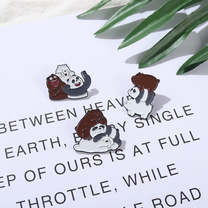 Ghim cài áo QIHE JEWELRY hình chú gấu 4 kiểu dáng dễ thương