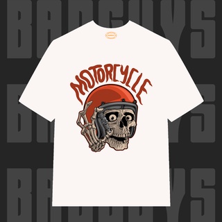 Áo thun Unisex form rộng Motorcycle Skull BGS019 - Local Brand Bad Guys Chính Hãng