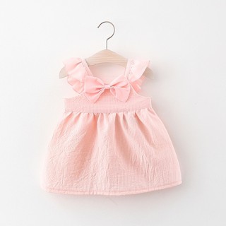 Váy cánh tiên lnh mềm nơ ngực cho bé gái 6-14kg