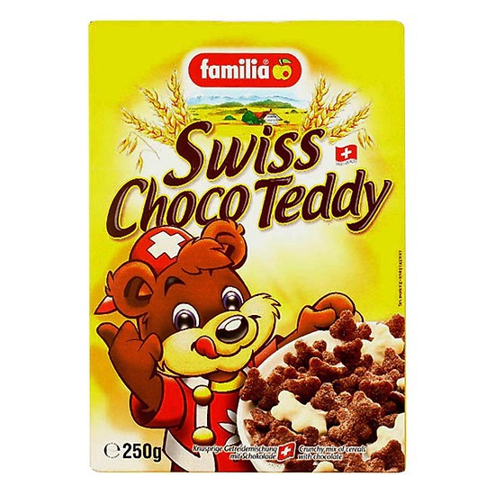 Ngũ cốc socola hình Gấu Choco teddy hiệu Familia nhập khẩu Thụy Sĩ