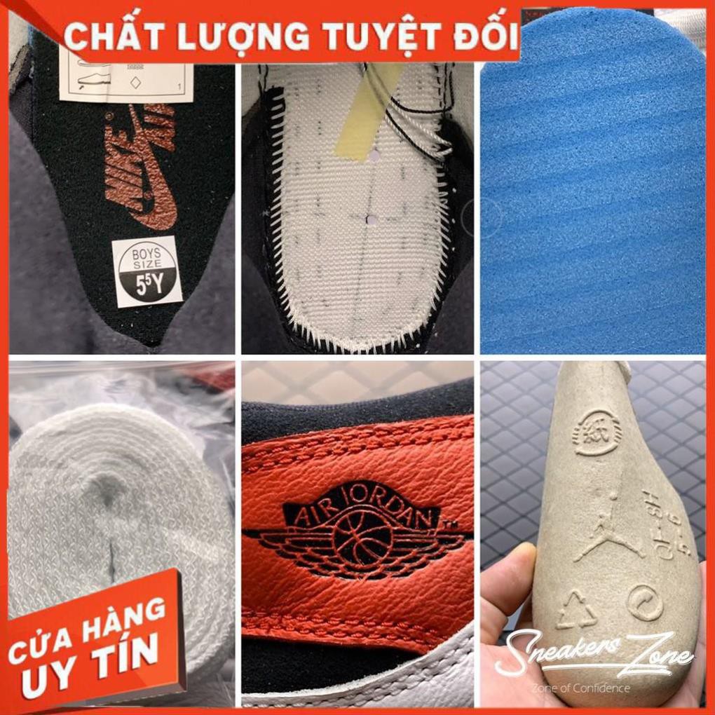 (FREESHIP+QUÀ) Video Giày thể thao AIR JORDAN 1 Retro High Light Smoke Grey xám tai đỏ cao cổ !!! . : : *