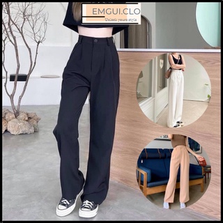 Quần ống suông culottes màu trắng, quần tây dài ống rộng màu trắng