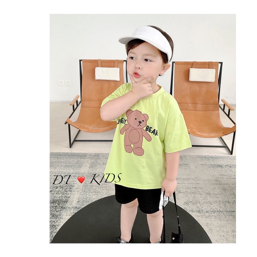 Bộ hè bé trai, bộ quần áo Lovely Bear 3 màu siêu dễ thương cho bé
