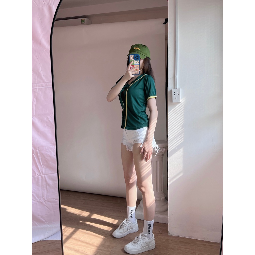 ÁO BÓNG CHÀY 5/3 - XANH RÊU viền vàng