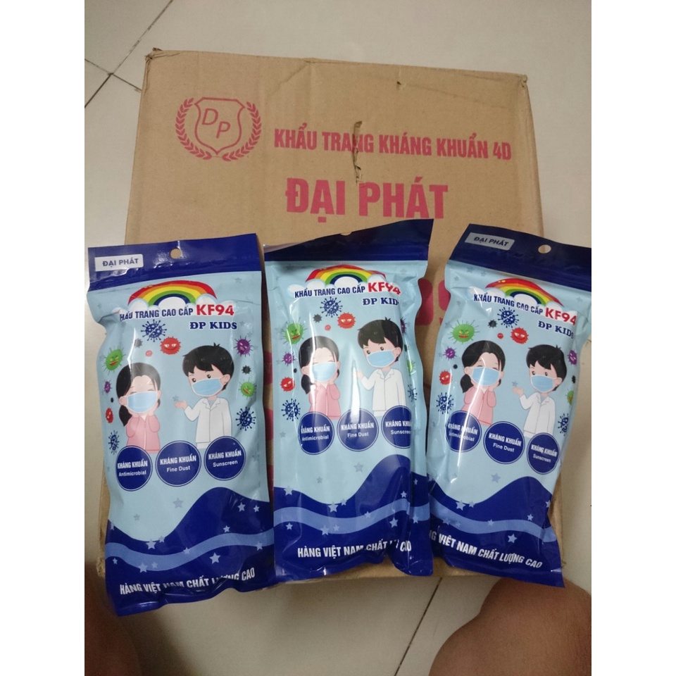 Khẩu Trang Y Tế Trẻ Em KID MASK 4D Kháng Khuẩn 94% Dành Cho Trẻ Từ 1 - 12 Tuổi Hoạt Tiết Dễ Thương