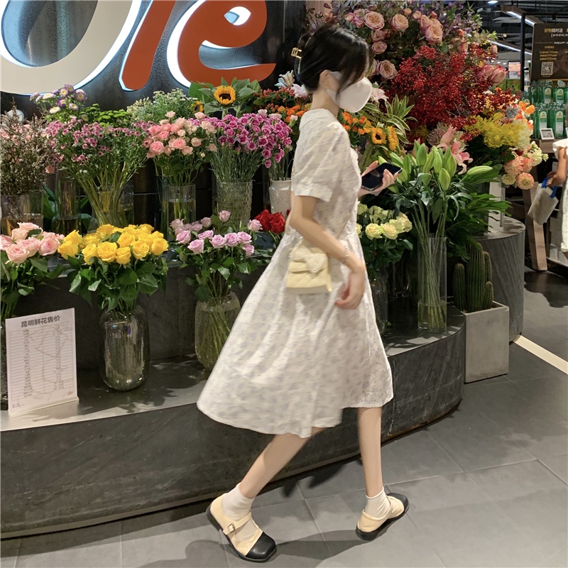 Đầm voan ZHELIHANGFEI hoa ngắn tay thời trang cao cấp dành cho nữ