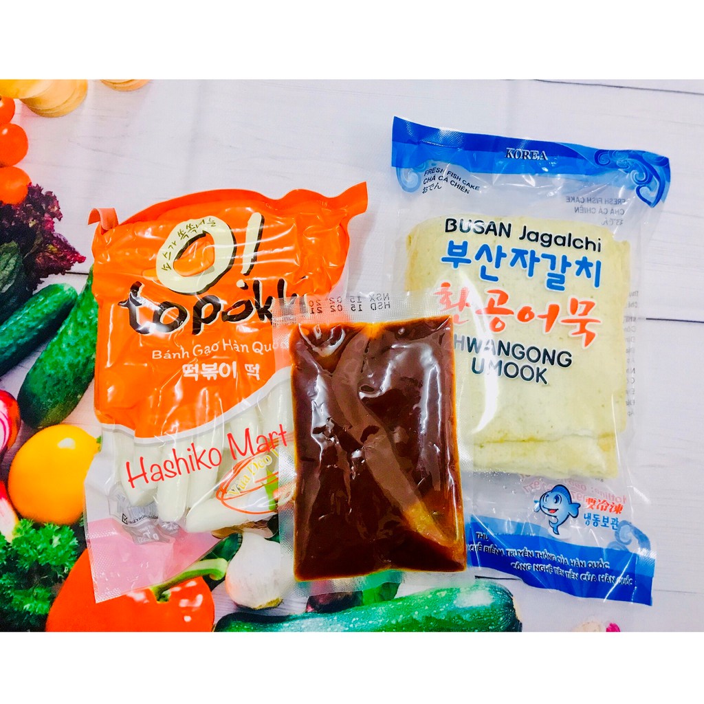Bánh gạo tokbokki Sanadale kèm sốt và chả cá