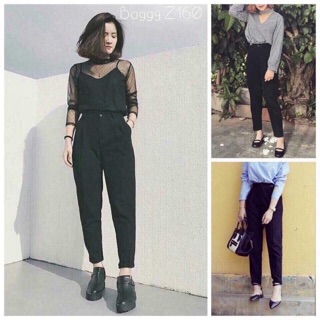 Quần Baggy Nút Quầy Tây nút đen 2 túi. Size S M L