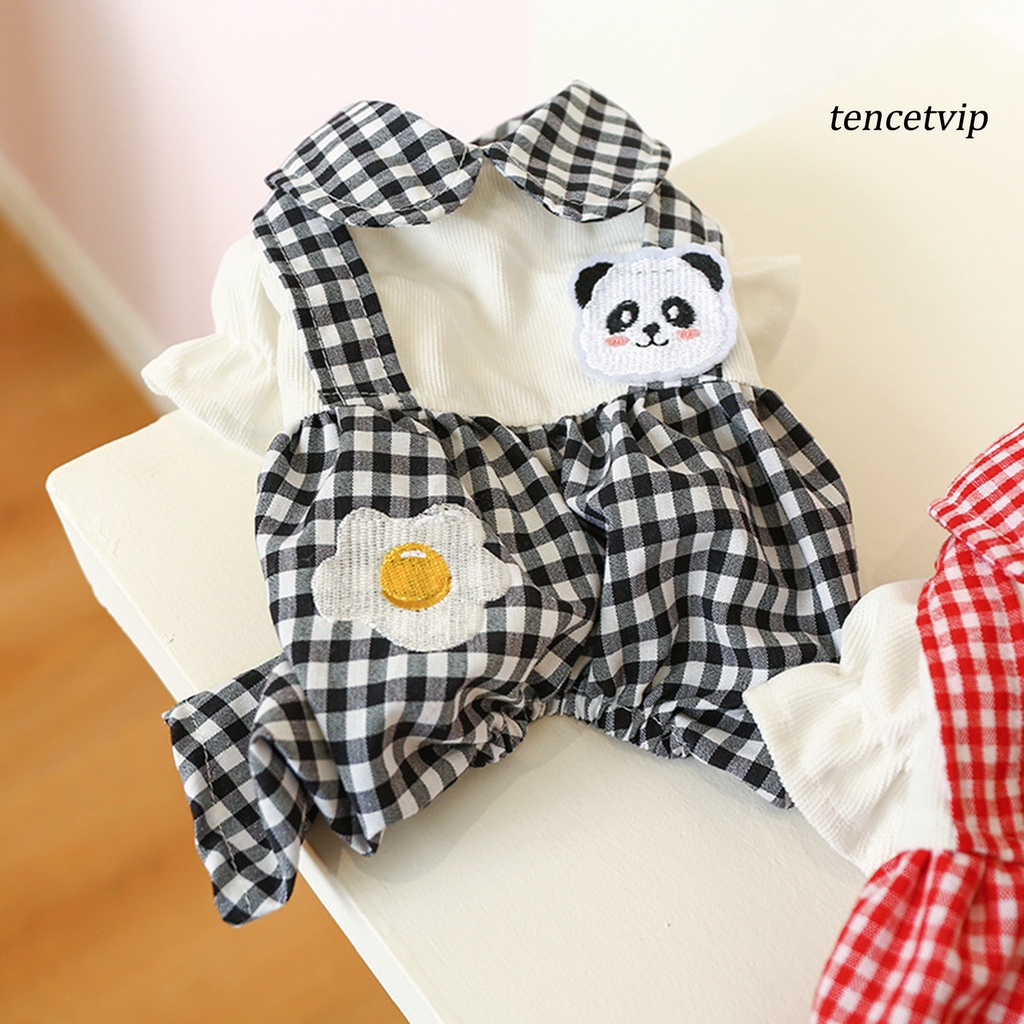 Bộ áo liền quần họa tiết kẻ ô thời trang cho cún cưng