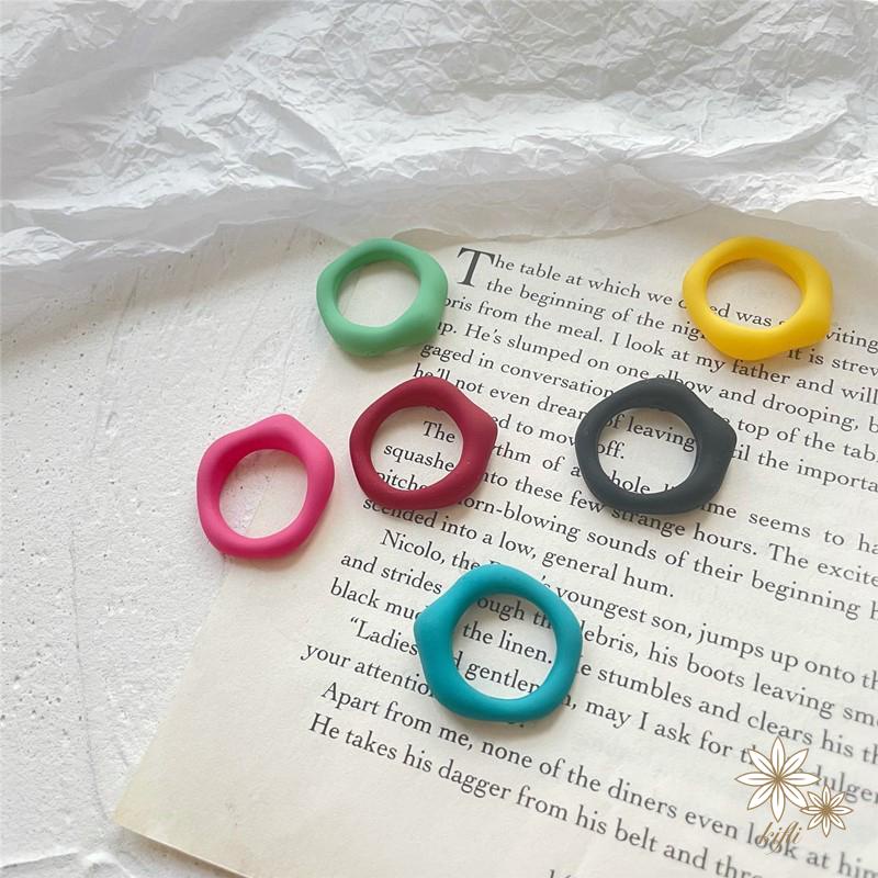 【Kifli.vn】Nhẫn Acrylic polygon Đa Năng Kết Cấu Nhiều Màu Sắc Đơn Giản Và Đa Năng