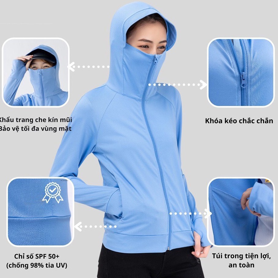 Áo chống nắng GU dáng Ngắn chống tia UV, chất liệu thoáng mát