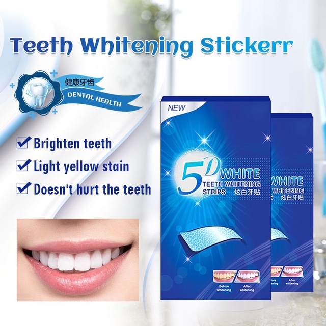 miếng dán trắng răng Tờ Miếng dán Trắng răng 5D White Teeth Whitening Stripss MagicBeauty Bộ 14 Thanh Tẩy Trắng Răng An Toàn Chăm Sóc Răng Miệng