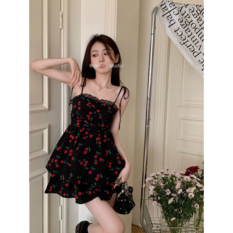 Bộ Áo Khoác Cardigan + Đầm Hoa Hai Dây Xinh Xắn Thời Trang Mùa Hè Cho Nữ