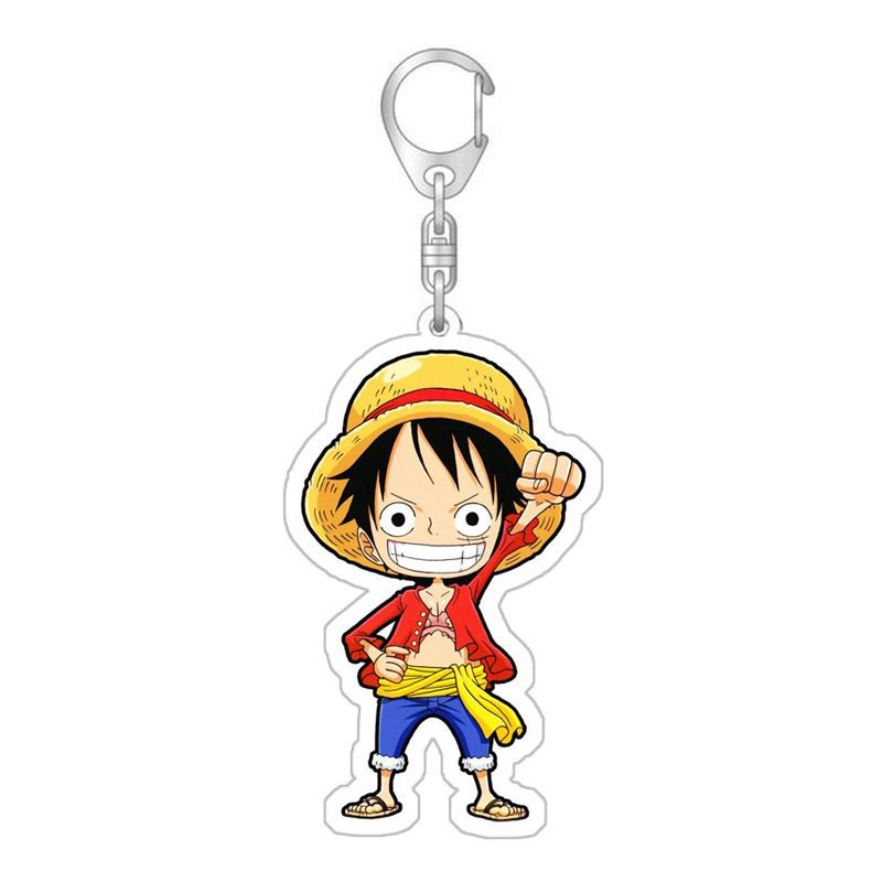 One Piece Luffy Keychain Zoro Acrylic Double Sided Transparent key Chain Ring Keyring Bag Accessories Jewelry For Women Men Gift