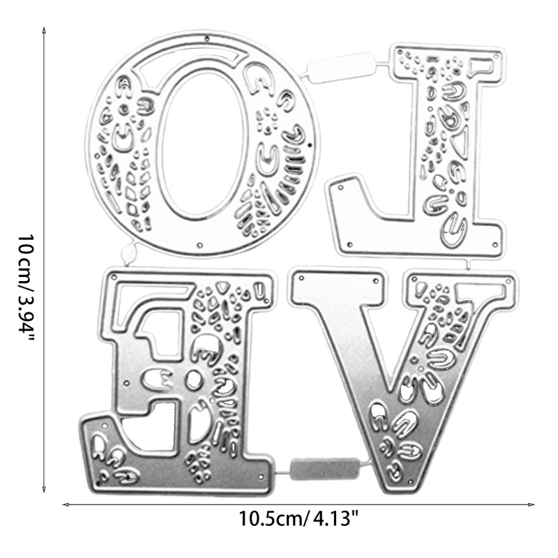 Khuôn Cắt Giấy Kim Loại Hình Chữ Love