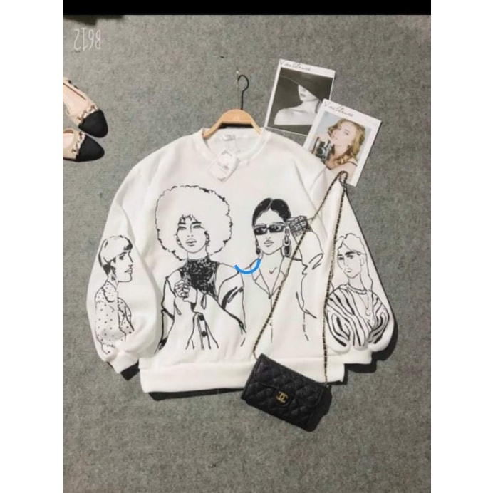 Áo nỉ sweater nam nữ unisex TheHuBert form rộng,Sweater unisex dáng rộng tay bồng Ullzang Hàn Quốc S36 | BigBuy360 - bigbuy360.vn