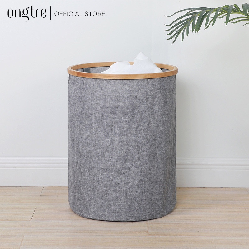 Giỏ Vải Khung Tre ONGTRE Đựng Quần Áo Đồ Mỹ Phẩm Đồ Chơi Đa Năng Tiện Ích Chống Nước Có Thể Gấp Gọn