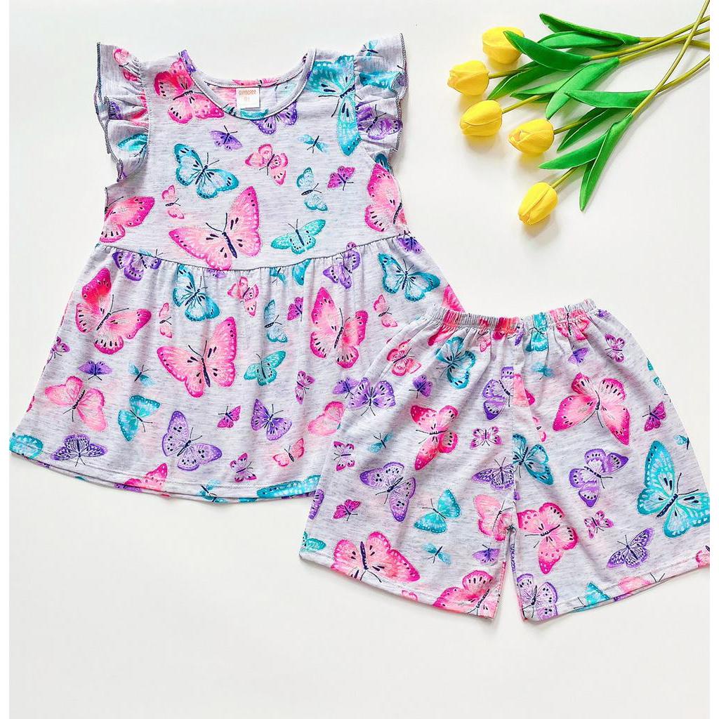 Bộ thun cotton xuất dư mùa hè Gymboree dành cho bé gái từ 23kg đến 33kg