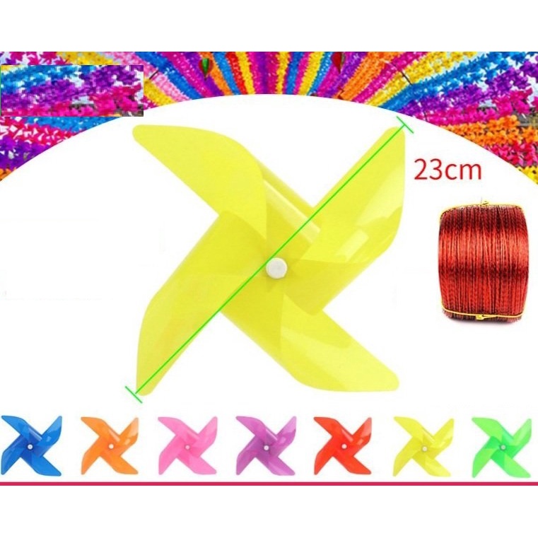 Combo 50/20 cái chong chóng nhựa đường kính 20/23/25 cm- Giao màu ngẫu nhiên- chong chóng cầm que trang trí trường học