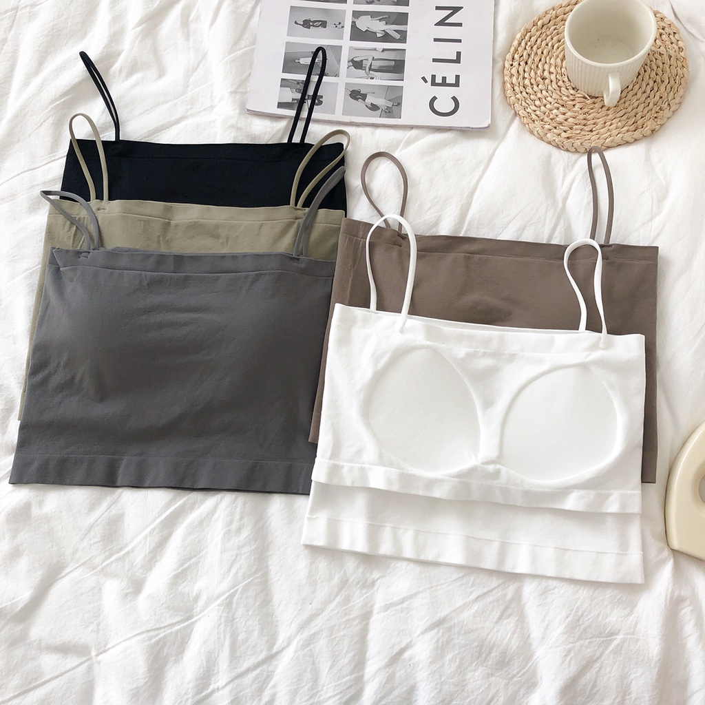 Áo Hai Dây Ngắn Có Mút Đệm Ngực Cho Nữ