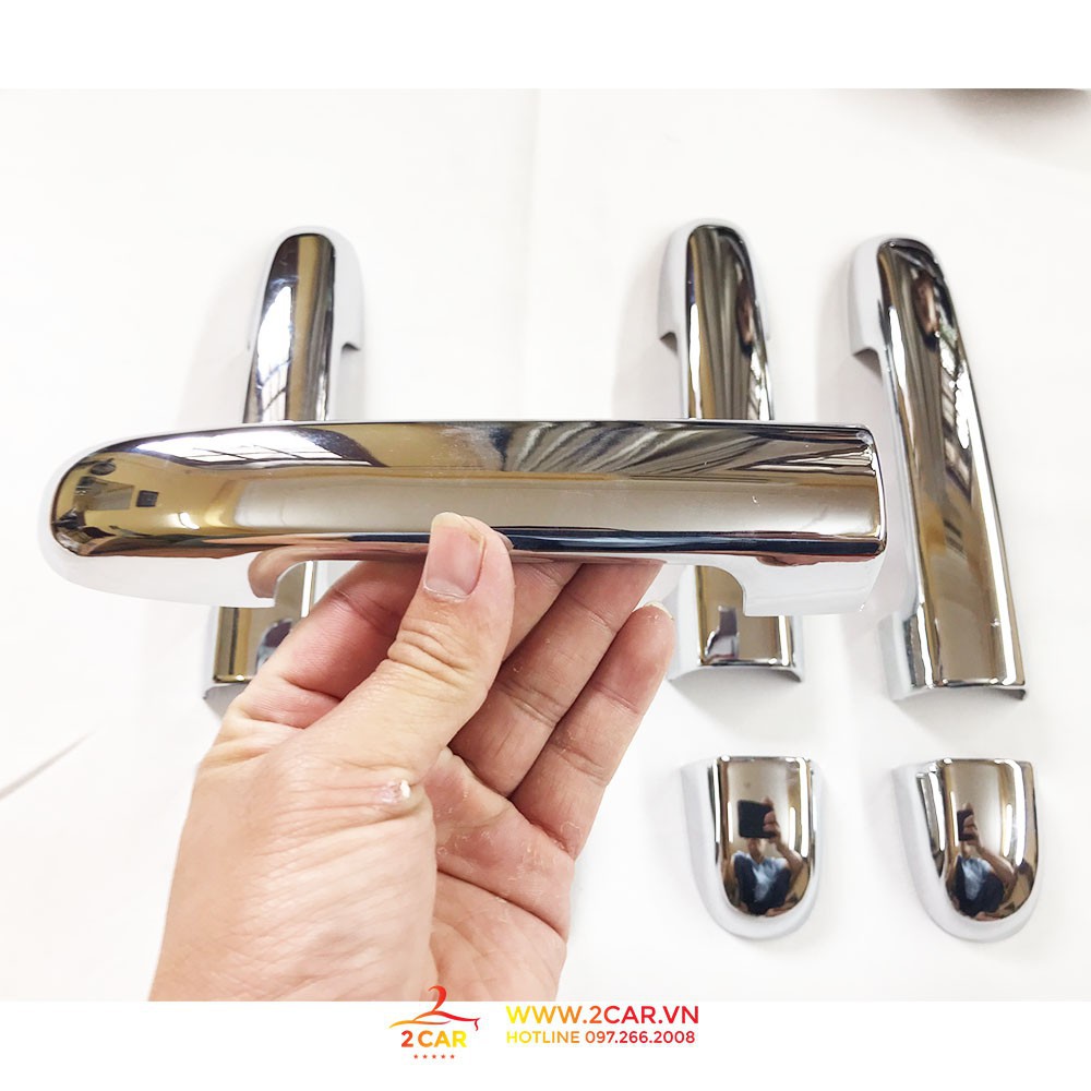 Bộ ốp tay nắm, hõm cửa xe KIA Soluto 2019-2020- 2021 mạ crom cao cấp