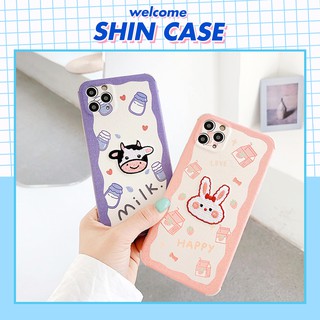 Ốp lưng iphone Bò & Thỏ thêu viền chống va đập 5/5s/6/6plus/6s/6splus/7/7plus/8/8plus/x/xr/xs/11/12/pro/max/plus/promax
