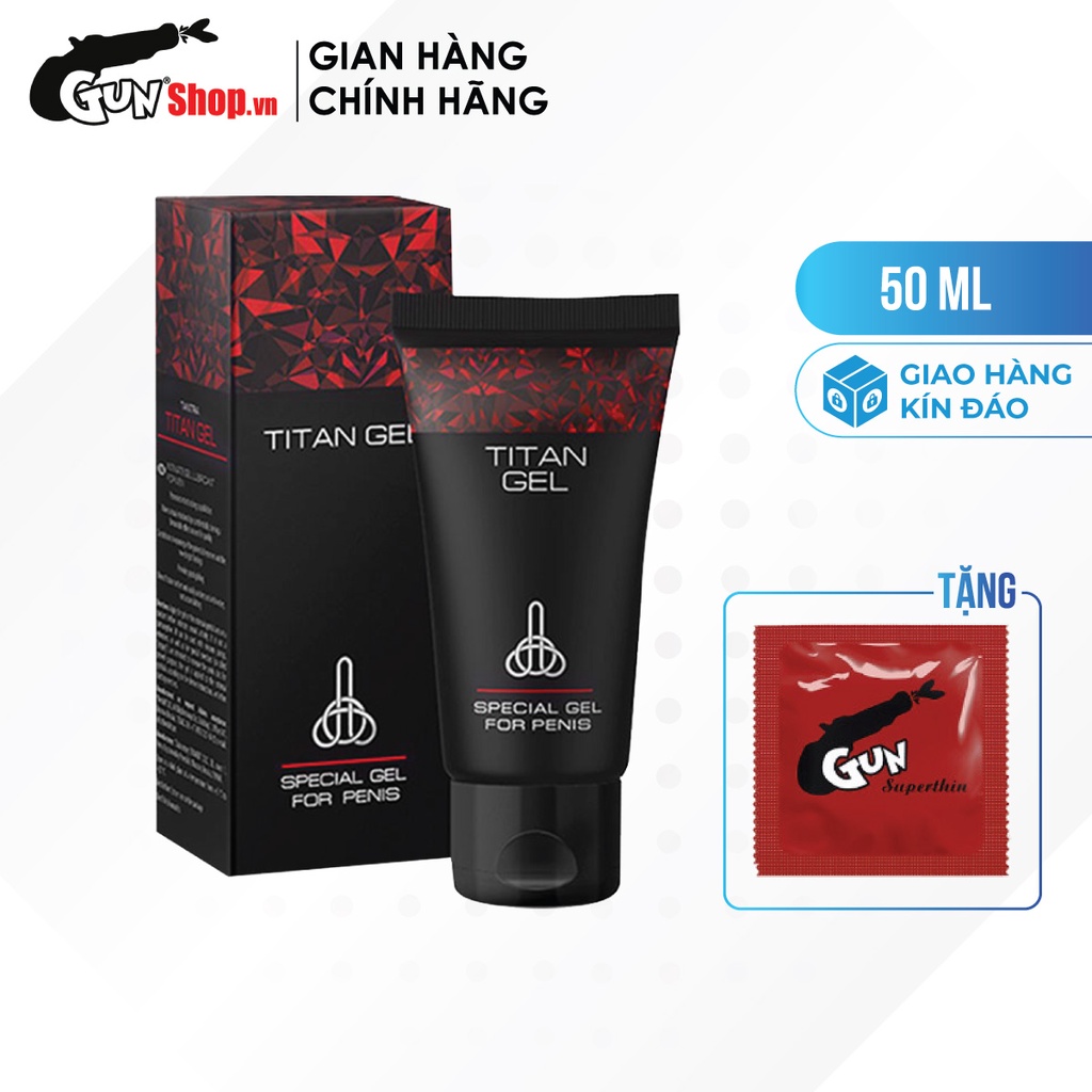 Gel bôi trơn Titan chai 50ml kèm 1 chiếc BCS Gun Super Thin - 2271