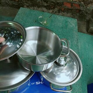 BỘ NỒI INOX SHARP 3 CÁI SỊN SÒ.
