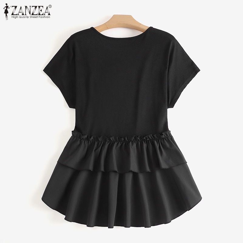 Zanzea Áo Thun Nữ Ngắn Tay Cổ Tròn Thời Trang Hàn