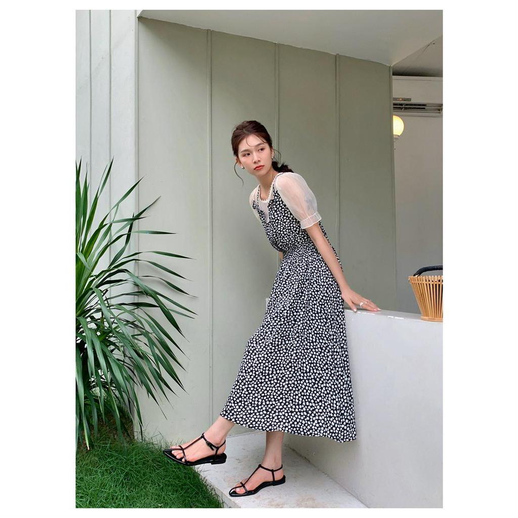 Đầm Voan Hoa Giả Hai Lớp Phong Cách Pháp Quý Phái 64197