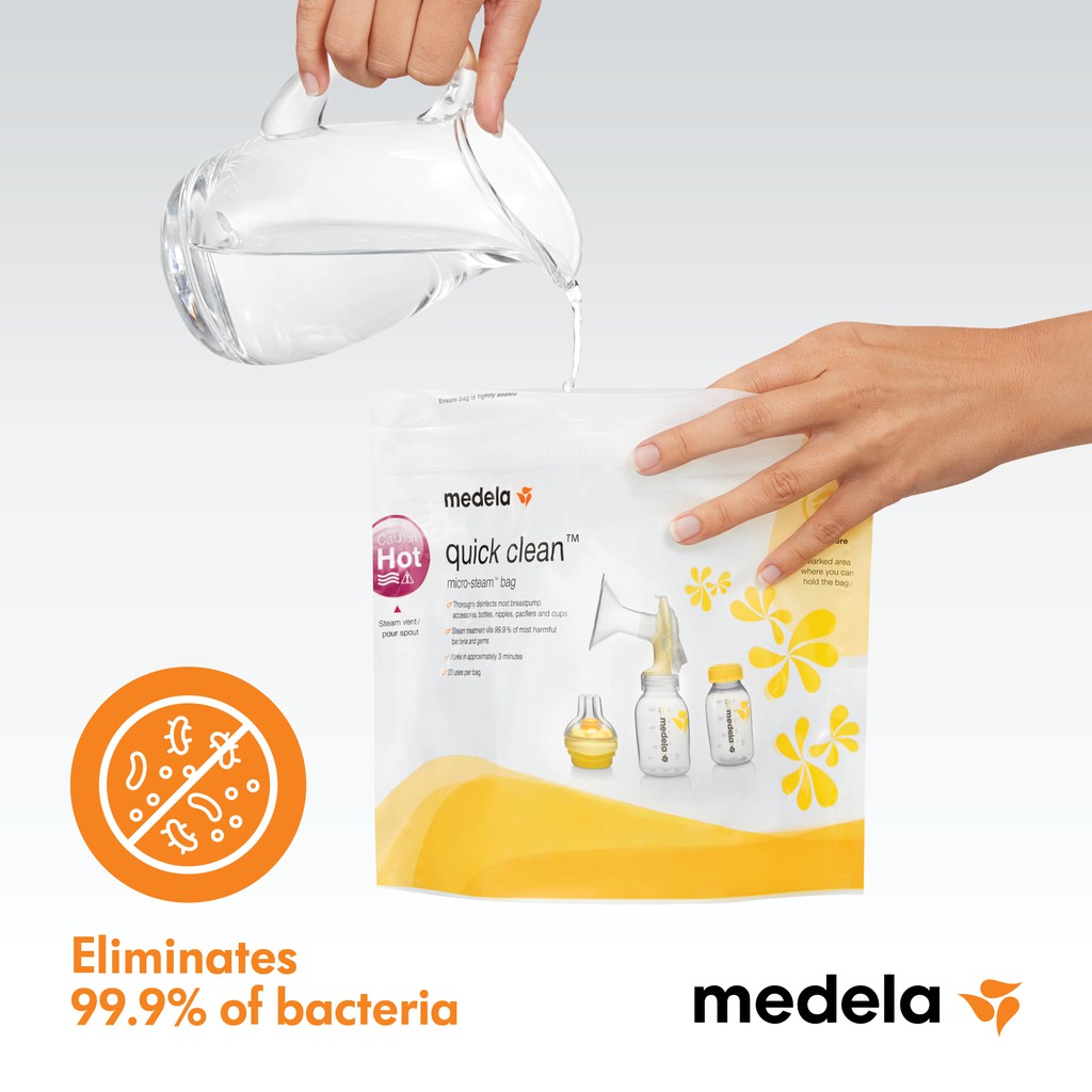 Túi tiệt trùng lò vi sóng Medela - Quick clean micro-steam bag