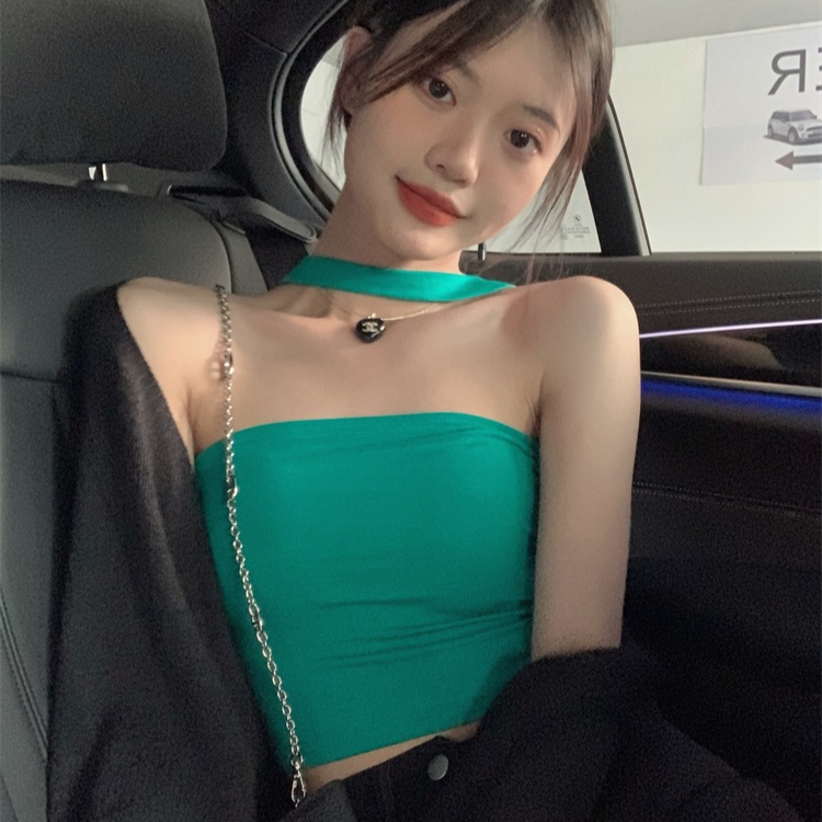 Áo Cardigan Hai Dây Hở Xương Vai Dáng Ôm Màu Trơn Thời Trang Cho Nữ