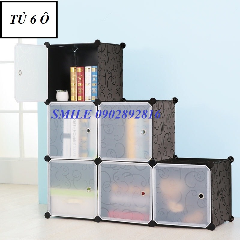 {MẪU HOT} TỦ NHỰA LẮP GHÉP THÔNG MINH 6 Ô HÌNH BẬC THANG, ĐẸP MẮT