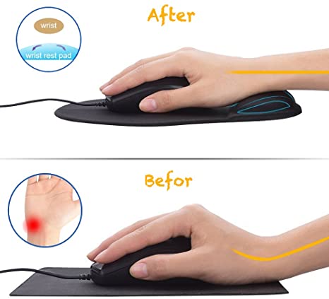 Silicone Soft Mouse Pad with Wrist Rest Support Mat, Gaming PC Laptop Office Mouse Pad Mouse Mat ,Game Waterproof Mousepad