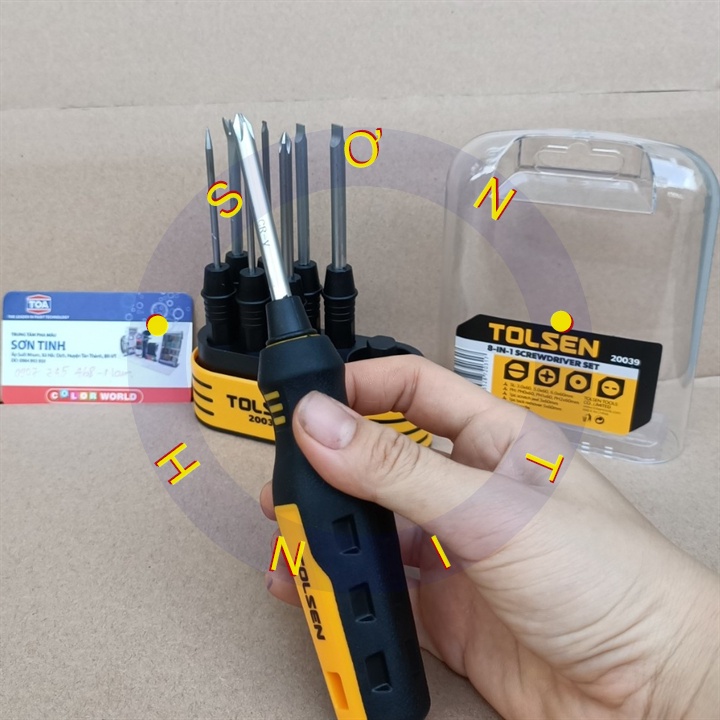 Bộ tua vít đa năng 8 trong 1 TOLSEN 8in1 Screwdriver Set 20039 cao cấp