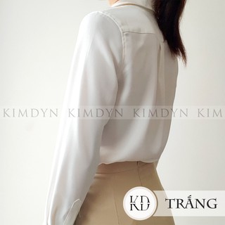 Áo sơ mi nữ lụa satin cổ điển sang trọng KimDyn [KDASM01]