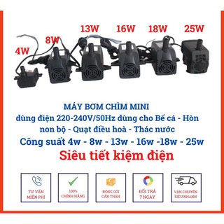 Bơm chìm mini 8w 16w 18w 25w - 220v quạt điều hoà hơi nước - bể cá thủy cảnh